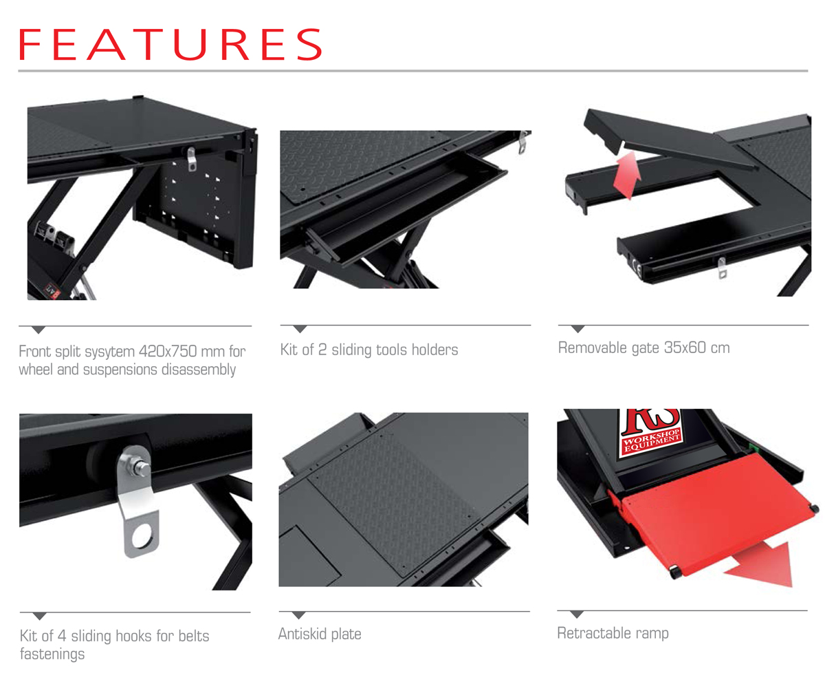Nano 600 Split Motorcycle Lift features